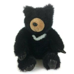 Wildlife Artists Black Bear Plush 11" Vinyl Paws Stuffed Animal Realistic Toy
